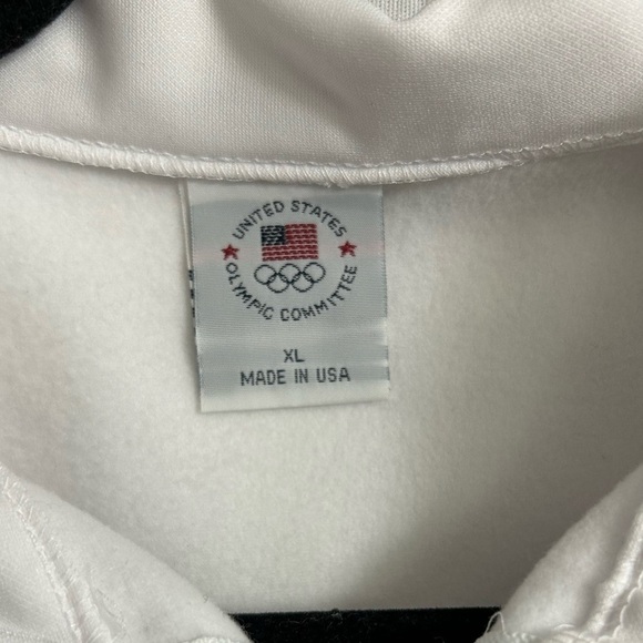 VTG USA Olympic Team Track Lightweight White Full Zip Up Jacket Mens Size XL - Picture 2 of 6